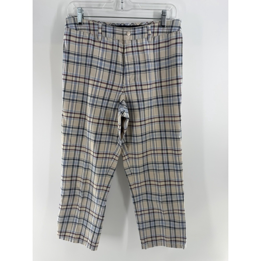 VTG Tommy Hilfiger Pants Womens 6 Straight Leg Plaid Cropped Y2K Preppy Academia